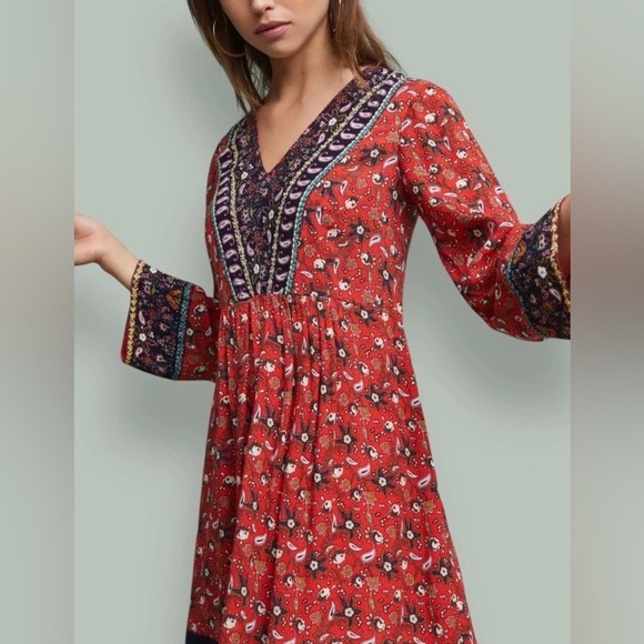 Anthropologie Dresses & Skirts - Anthropologie Akemi & Kin Sierra Shift Dress Size Small Bohemian Paisley Peasant